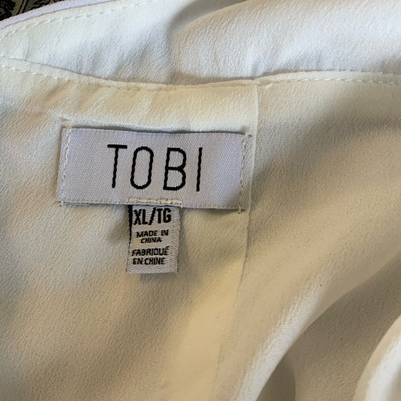 Tobi White Spaghetti Strap Gown with Front Split. Cross Back. - Picture 3 of 13